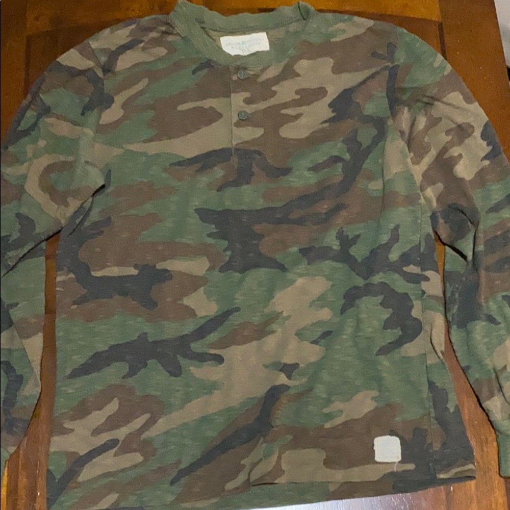 Army fatigue long sleeve polo by Ralph Lauren